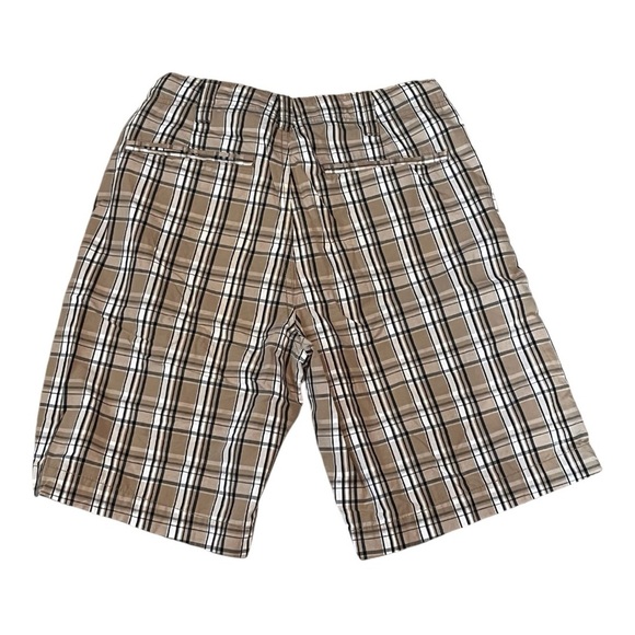 Cremieux Chino Flat Front Men's Plaid Tan Shorts Sz 30 - Picture 2 of 3